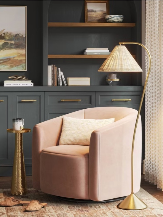 Threshold Other - NIB Target Threshold Gooseneck Floor Lamp with Rattan Shade Brass Base